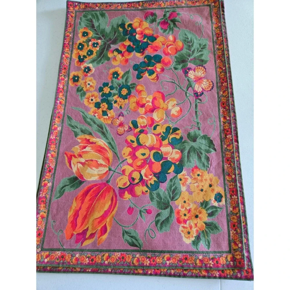 Set of 4 Floral Fruit Butterfly Placemats Botanical French Provincial  Country